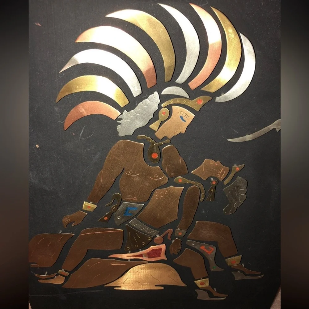 One Of A Kind Mixed Metal Native love scene wall art